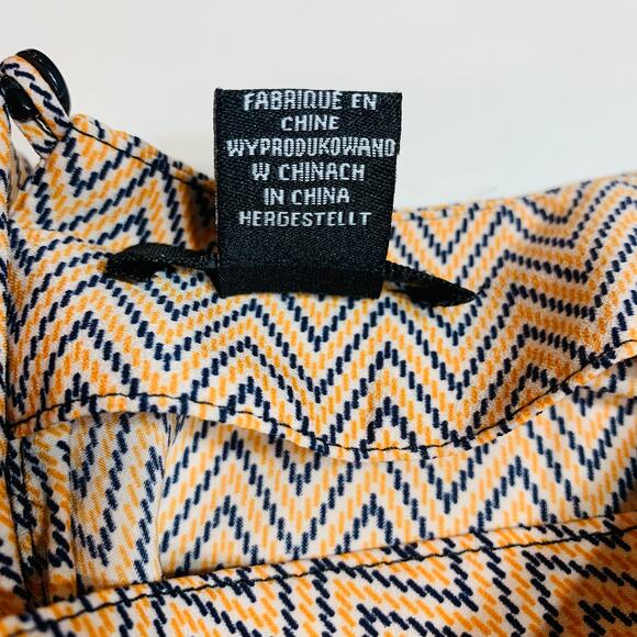 Willi Smith Sleeveless Graphic Zig Zag Silky Soft Blouse Shirt XS - Picture 5 of 10